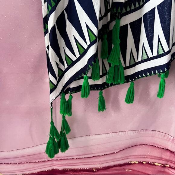 5/$30 Open Front Tassel Cardigan Kimono Navy OSFM - Picture 3 of 3